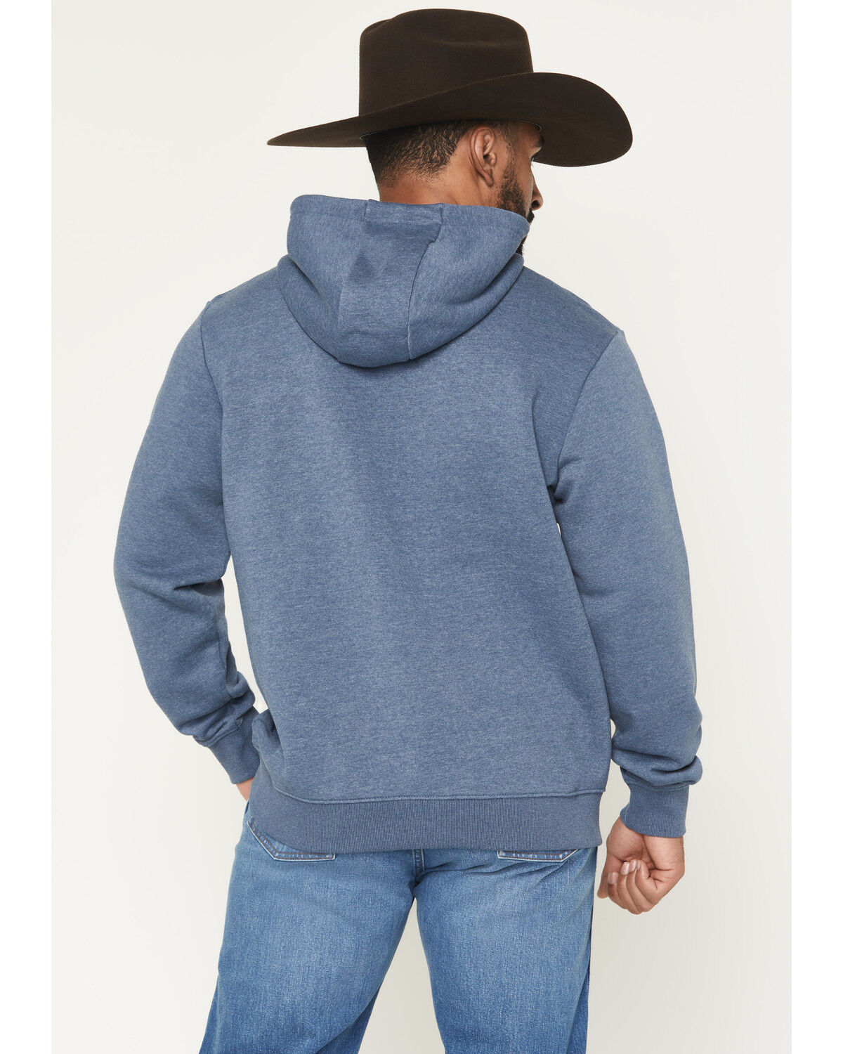 Image #4 - Wrangler Men's Logo Graphic Hooded Sweatshirt, Blue, hi-res