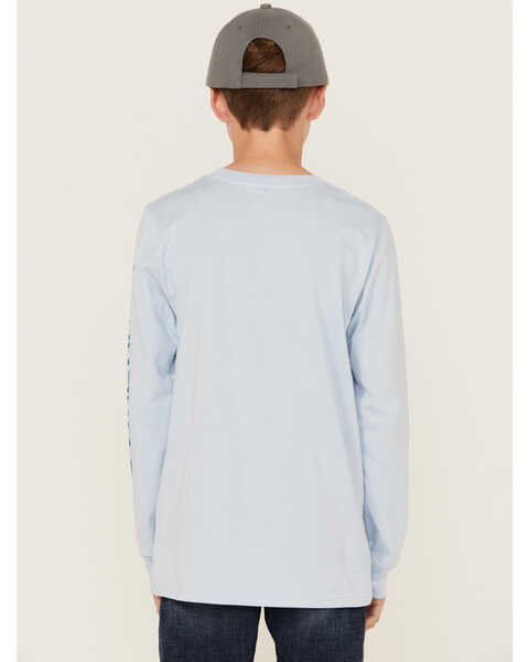 Image #4 - Carhartt Boys' Logo Pocket Long Sleeve T-Shirt, Light Blue, hi-res