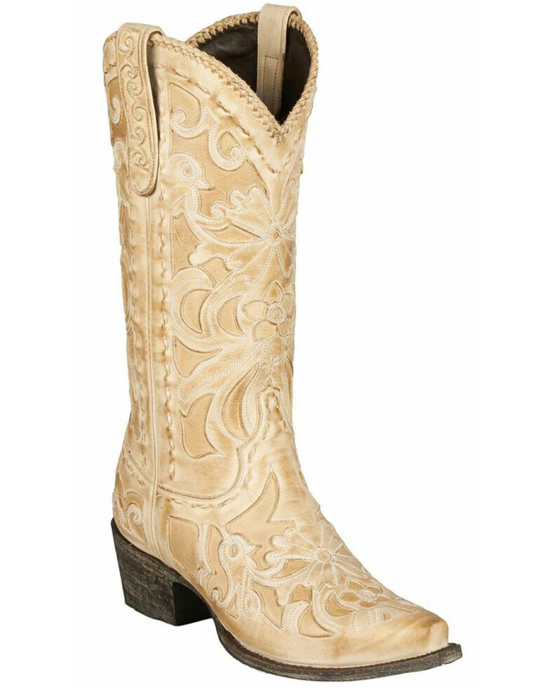 Lane Robin Cowgirl Boots - Snip Toe, Ivory, hi-res