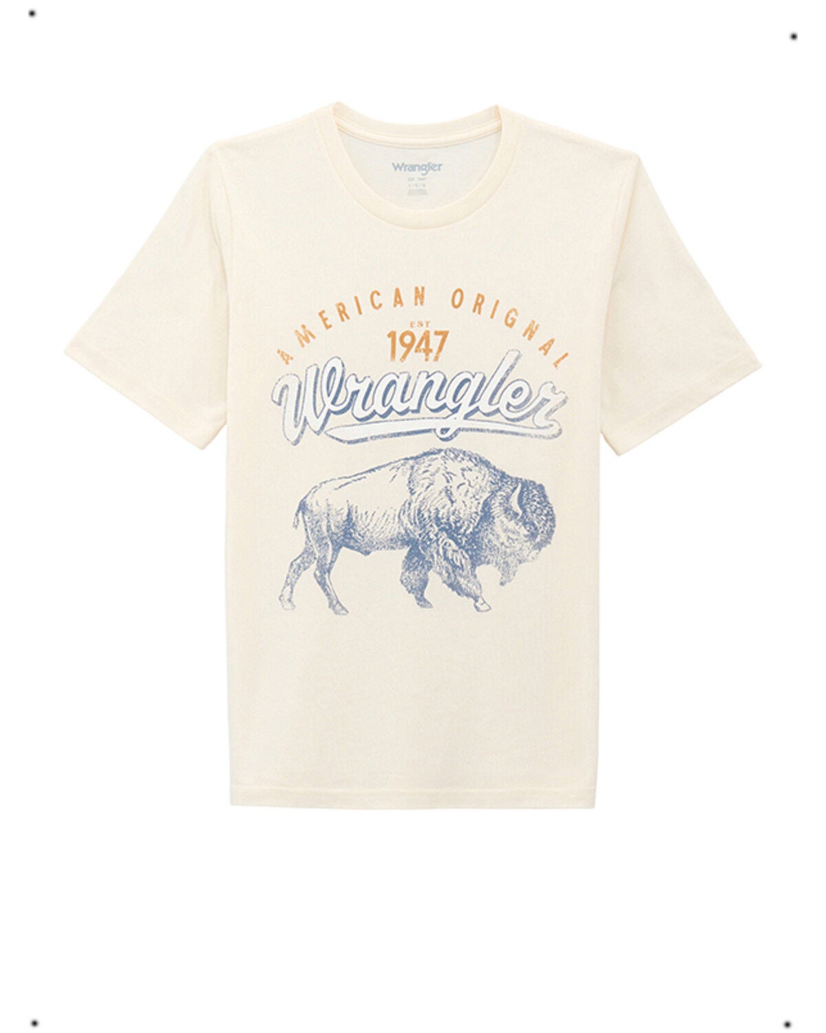 Image #1 - Wrangler Boys' Bison Logo Short Sleeve Graphic T-Shirt, White, hi-res