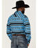 Image #4 - Rock & Roll Denim Men's Horizontal Southwestern Print Long Sleeve Snap Western Shirt, Turquoise, hi-res