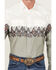 Image #3 - Wrangler Men's Checotah Border Print Long Sleeve Pearl Snap Western Shirt , White, hi-res