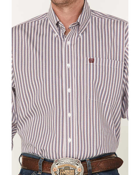 Image #4 - Cinch Men's Vertical Stripe Button Down Western Shirt , White, hi-res