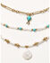 Image #3 - Shyanne Women's Western Romance Layered Necklace Jewelry Set - 2 Piece, Gold, hi-res