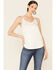 Shyanne Women's Ivory Faux Suede V-Neck Cami , Ivory, hi-res