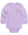 Image #1 - Carhartt Infant Girls' Long Sleeve Pocket Onesie, Purple, hi-res