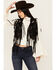 Image #1 - Vocal Women's Braided Lace Fringe Vest, Black, hi-res