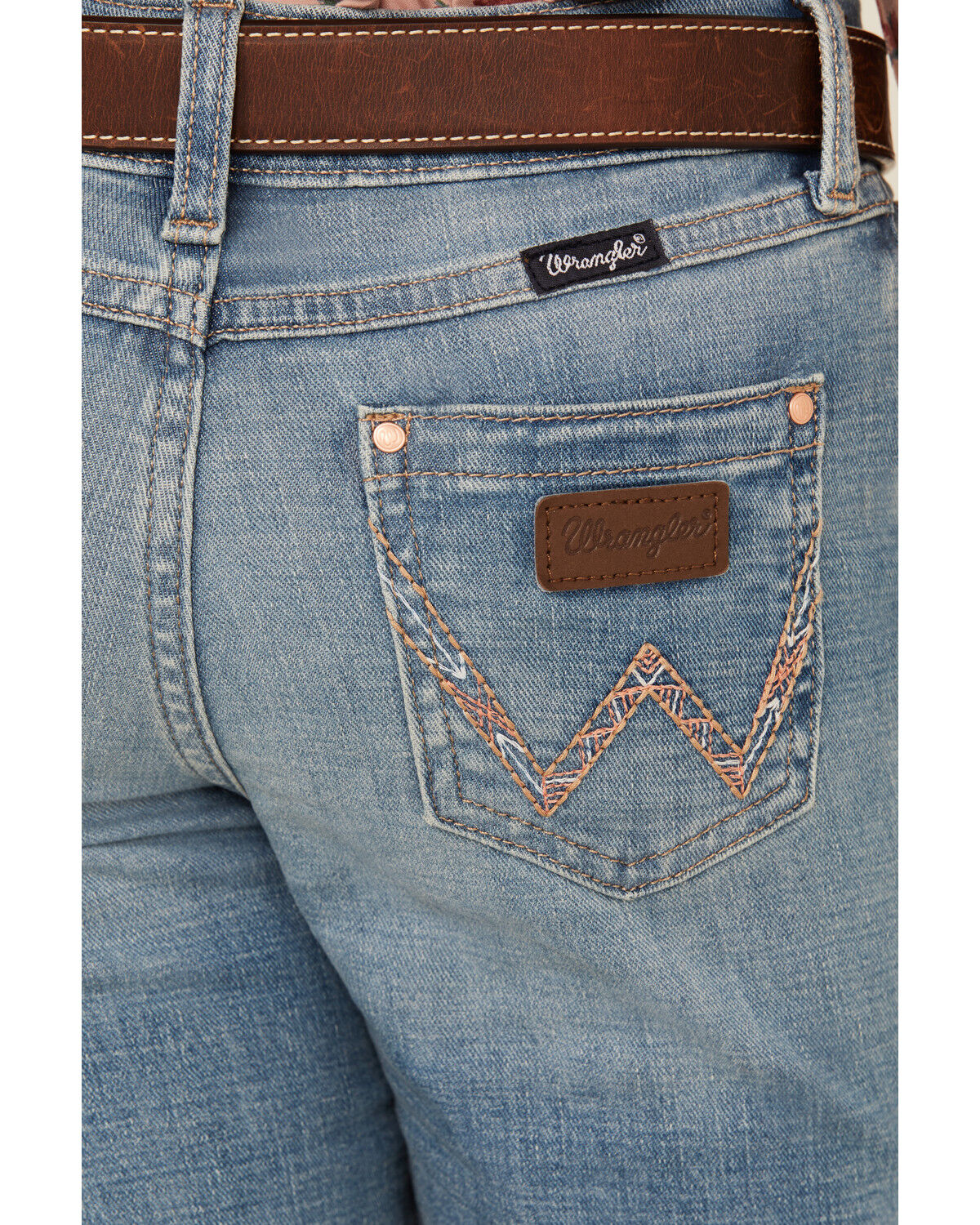 Image #4 - Wrangler Girls' Germaine Medium Wash Bootcut Stretch Denim Jeans, Medium Wash, hi-res