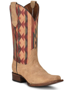 Corral Women's Straw Embroidery Western Boots - Square Toe, Wheat, hi-res