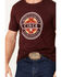 Image #3 - Cinch Men's Boot Barn Exclusive Southwestern Circle Logo Short Sleeve Graphic T-Shirt , Burgundy, hi-res