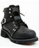 Image #1 - Ad Tec Women's 6" Lace Zipper Biker Boots - Soft Toe, Black, hi-res