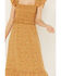 Image #3 - Yura Women's Ditsy Floral Ruffle Sleeveless Midi Dress, Mustard, hi-res