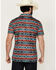 Image #4 - Rock & Roll Denim Men's Southwestern Striped Short Sleeve Stretch Polo Shirt, Red, hi-res