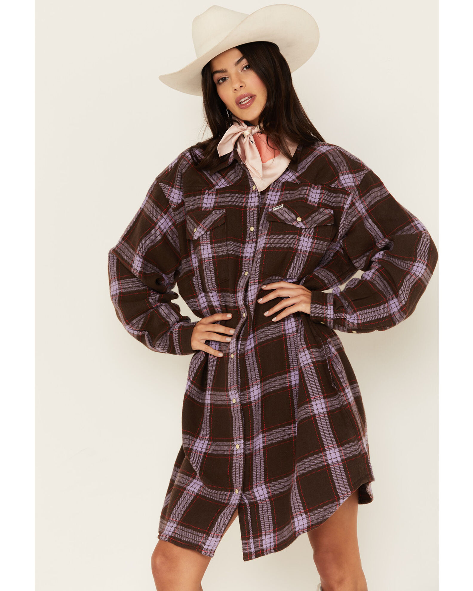 Women's Plaid Print Long Sleeve Dress Women's Plaid Print Long Sleeve Dress