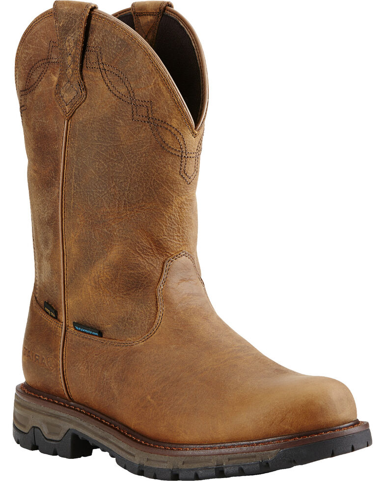 Ariat Men's Insulated Conquest Waterproof Pull-On Hunting Boots - Round