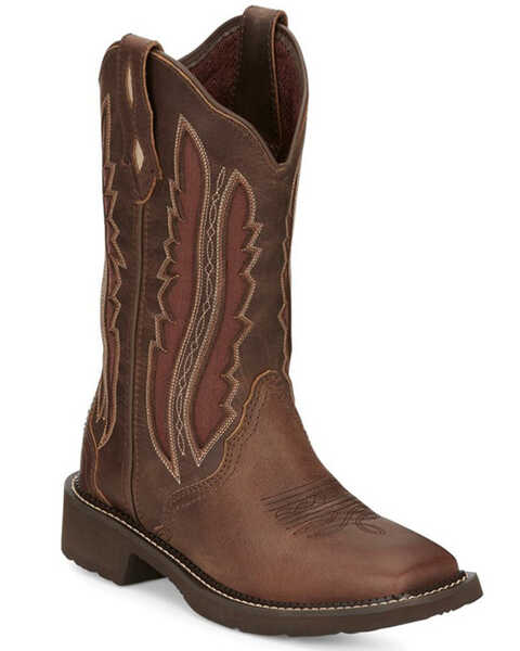 Justin Women's Paisley Spice Western Boots - Broad Square Toe, Brown, hi-res