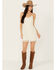 Image #1 - Shyanne Women's Nylon Lace Mini Slip Dress, Cream, hi-res