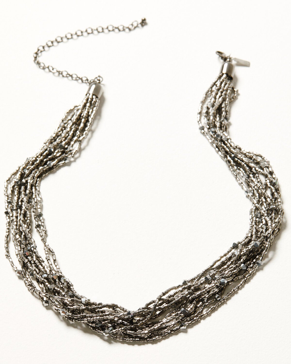 Shyanne Women's Enchanted Forest Beaded Multi-strand Necklace, Pewter, hi-res