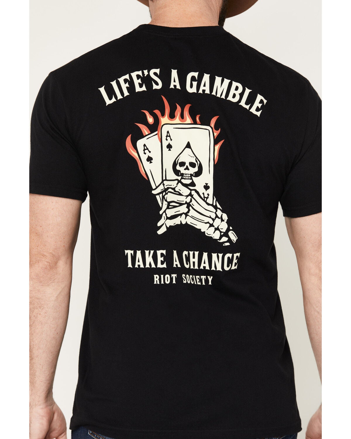Image #4 - Riot Society Men's Life's A Gamble Short Sleeve Graphic T-Shirt, Black, hi-res