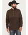 Image #1 - Cinch Men's Solid Button-Down Sweater, Brown, hi-res