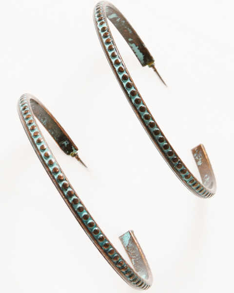Shyanne Women's Bronze & Turquoise Hoop Earrings Set, Rust Copper, hi-res
