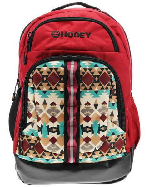 Hooey Men's Ox Southwestern Print Backpack , Red, hi-res