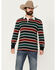 Image #1 - Pendleton Men's Decker Rugby Striped Long Sleeve Polo Shirt, Red, hi-res