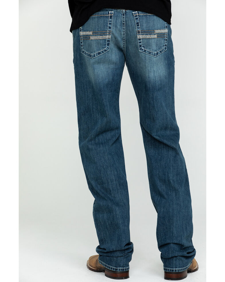 Cinch Men's Grant Medium Stonewash Mid Relaxed Bootcut Jeans , Indigo, hi-res