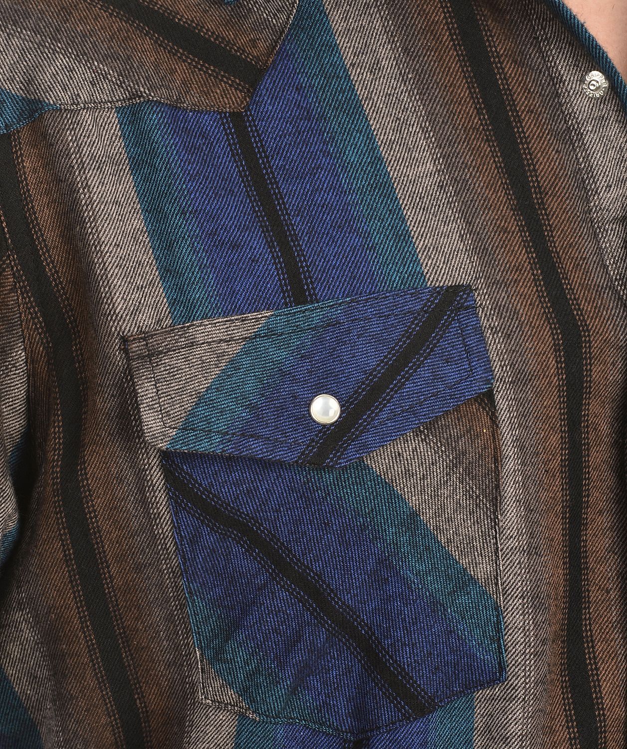Image #3 - Wrangler Assorted Striped 4.5 oz.Flannel Long Sleeve Shirts - Big,Tall, Big/Tall, Stripe, hi-res