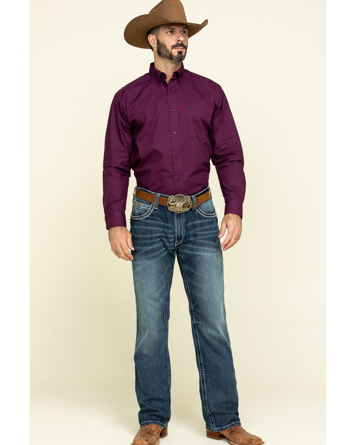 maroon cowboy shirt