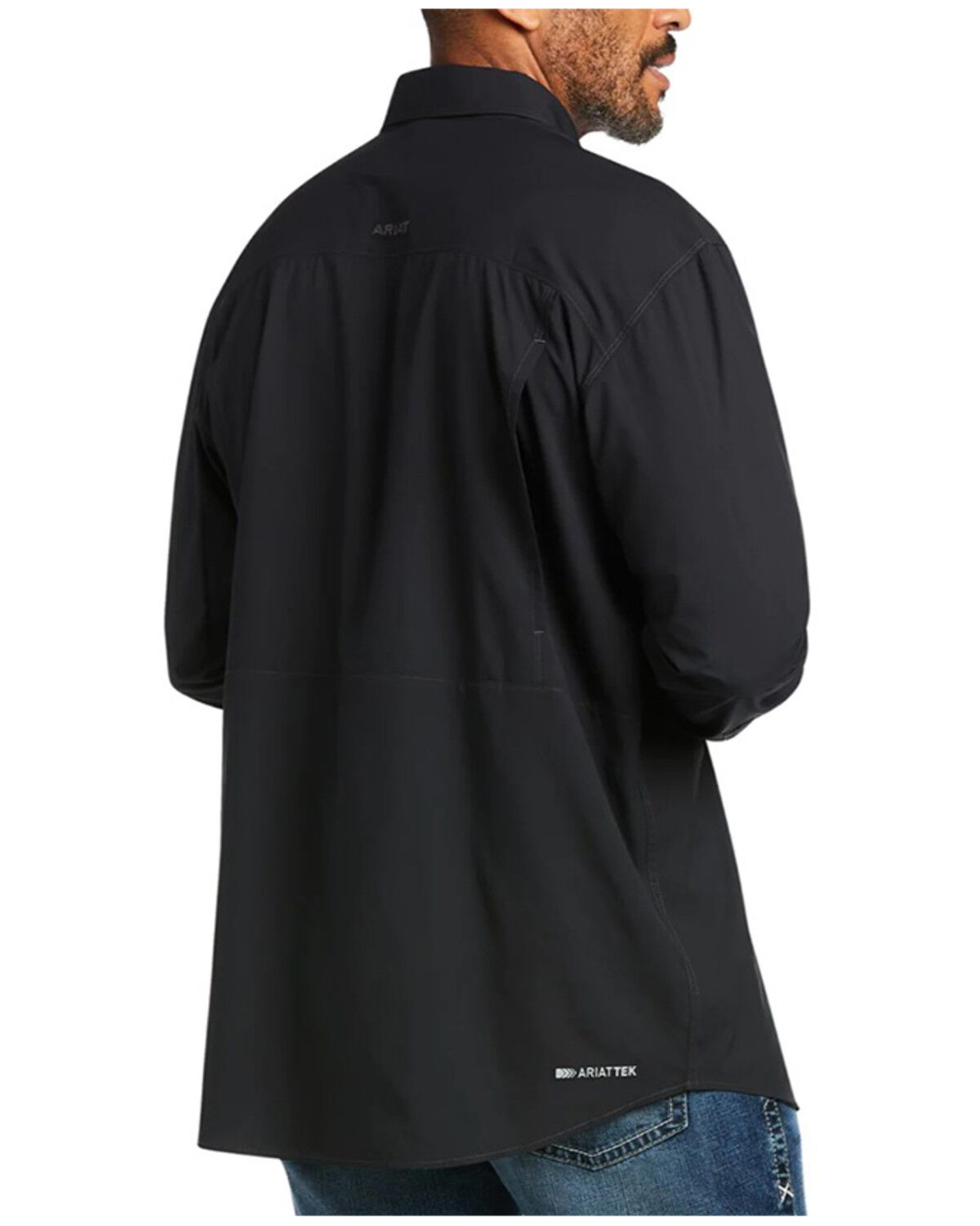 Image #2 - Ariat Men's VentTEK Outbound Long Sleeve Button-Down Shirt, Black, hi-res