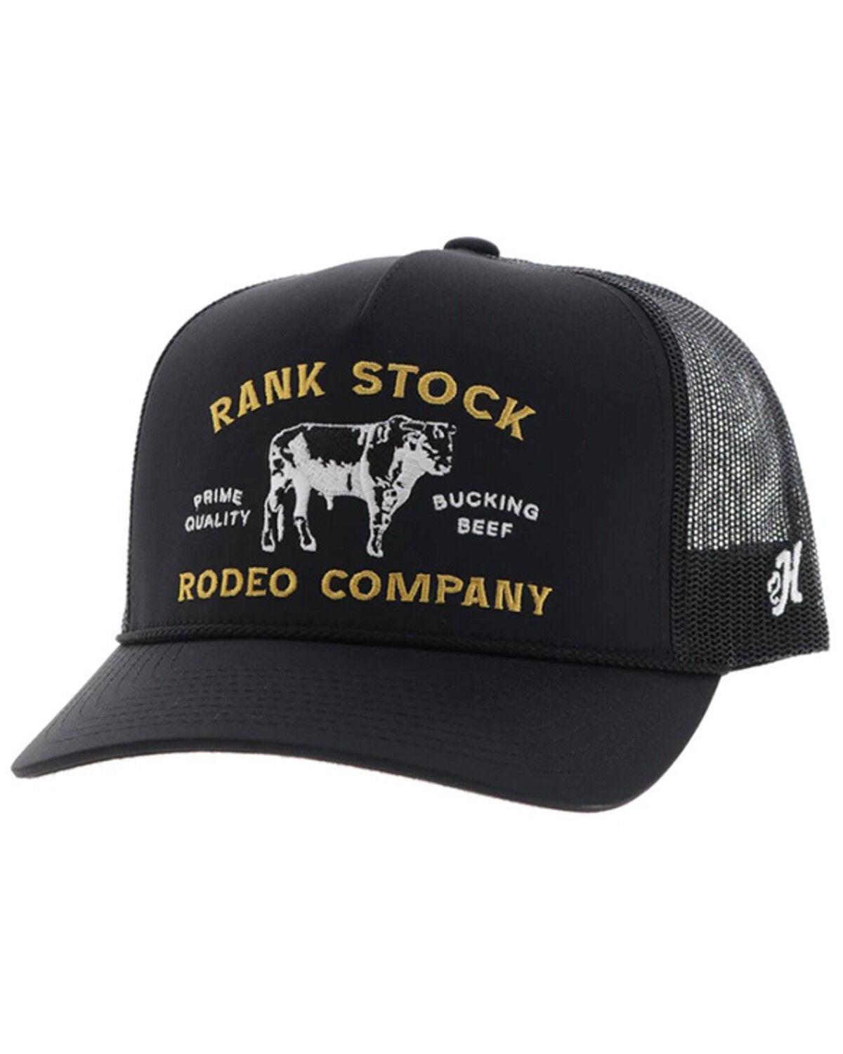 Hooey Men's Rank Stock Trucker Cap, Black, hi-res