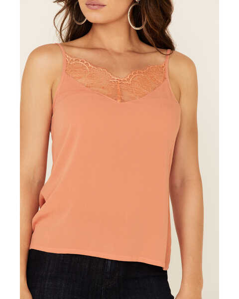 Image #4 - Idyllwind Women's Gone Wild Lace Cami, Peach, hi-res