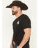 Image #2 - Cowboy Hardware Men's Bronc Patriotic Short Sleeve Graphic T-Shirt, Black, hi-res