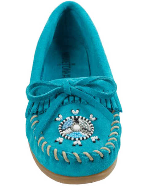 Minnetonka Women's Me To We Moccasins, Turquoise, hi-res