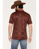 Image #4 - RANK 45&reg; Men's Tonal Southwestern Print Short Sleeve Button-Down Polo, Heather Red, hi-res