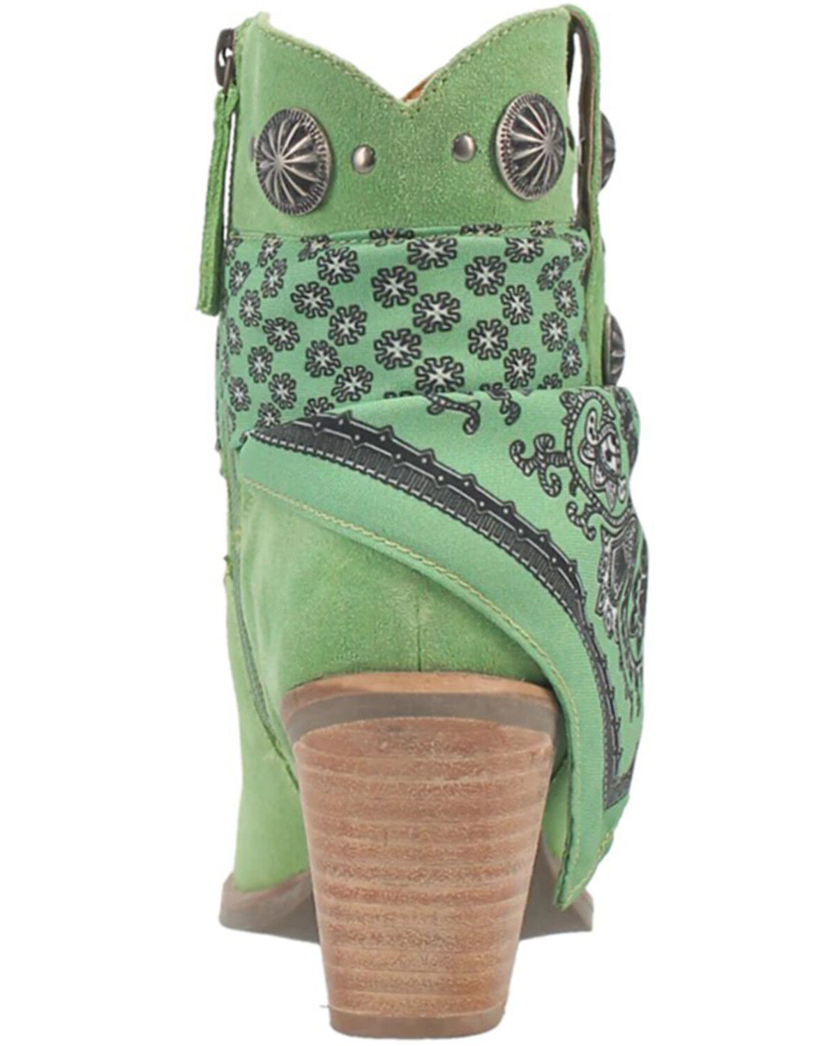 Image #5 - Dingo Women's Suede Bandida Western Booties - Round Toe, Moss Green, hi-res