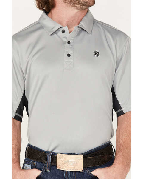 Image #3 - RANK 45® Men's Solid Renegade Performance Short Sleeve Polo Shirt , Charcoal, hi-res