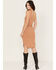 Miss Me Women's Ribbed Mini Dress, Cognac, hi-res