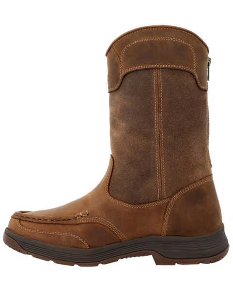 Image #3 - Georgia Boot Men's Athens Superlyte Waterproof Wellington Pull On Safety Boot - Moc toe, Brown, hi-res