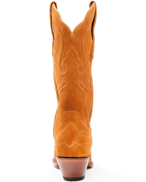Dan Post Women's Suede Western Boots - Snip Toe, Honey, hi-res