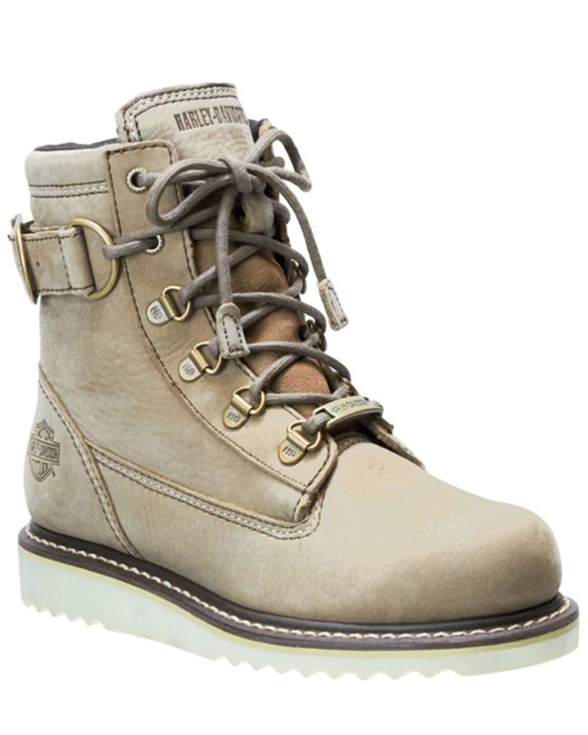 Harley Davidson Women's Marconi Moto Boots - Round Toe, Brown, hi-res