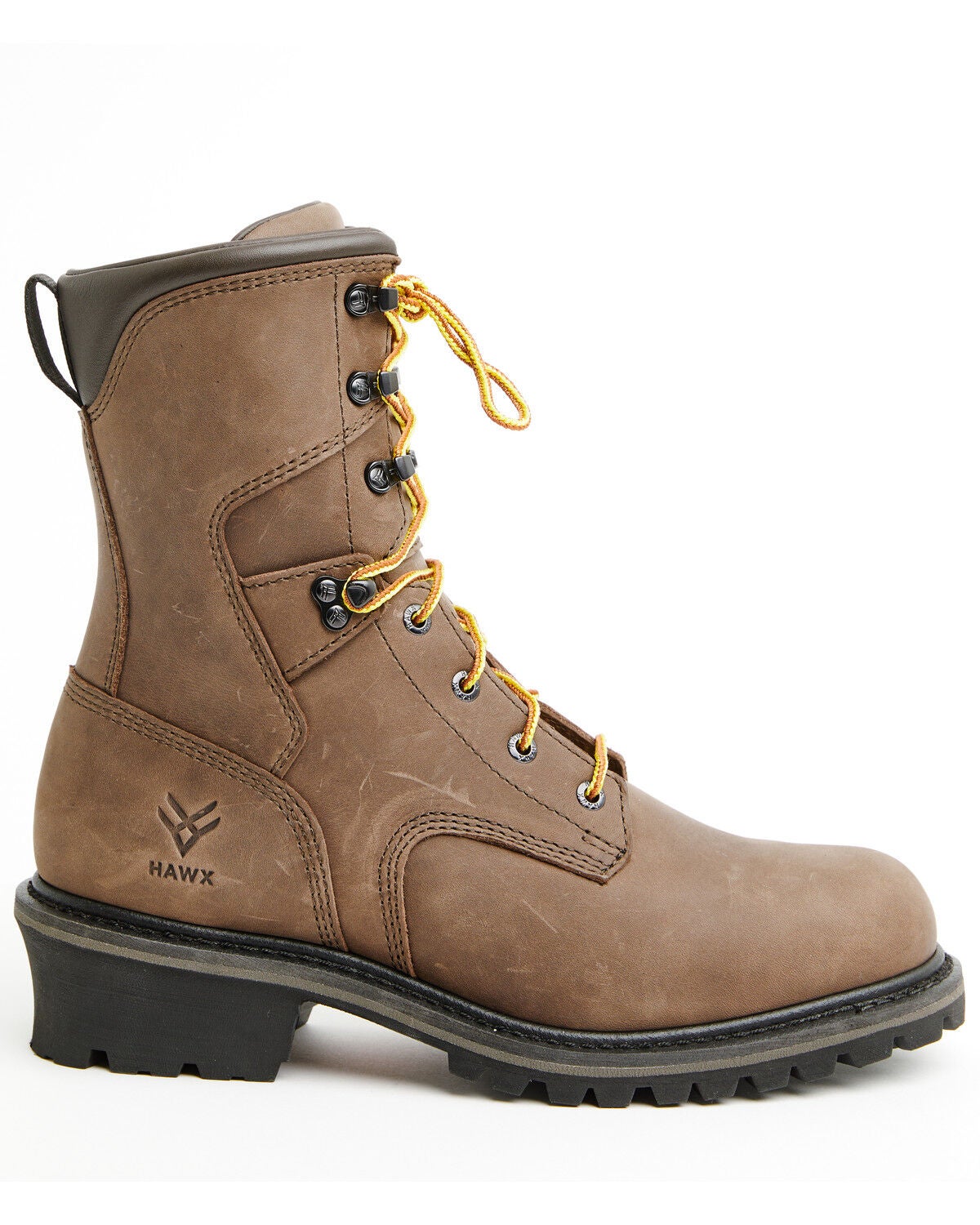 Image #2 - Hawx Men's 8" Logger Lace-Up Work Boot - Soft Toe, Chocolate, hi-res