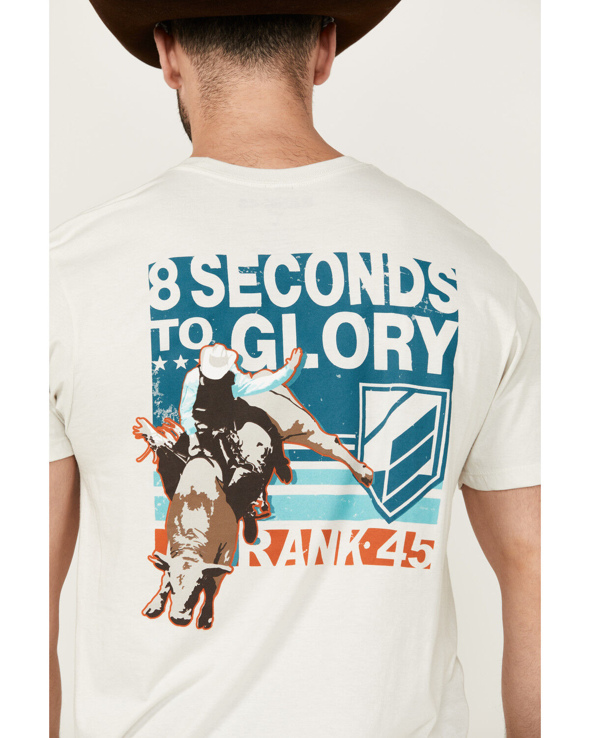 Image #4 - RANK 45® Men's 8 Seconds Cowboy Short Sleeve Graphic T-Shirt, Ivory, hi-res