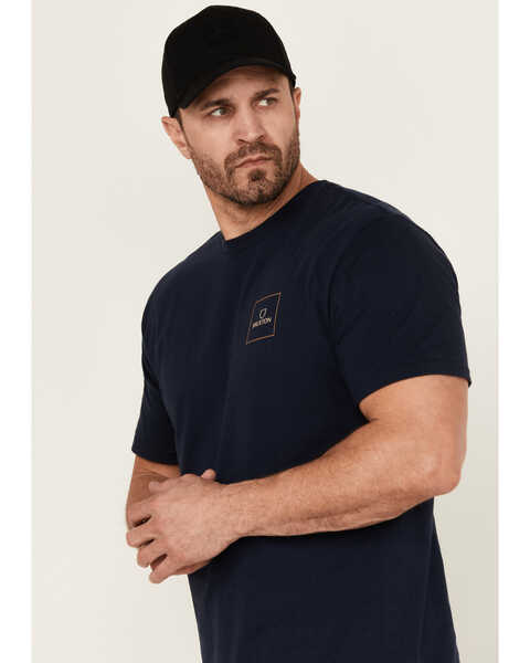 Image #2 - Brixton Men's Alpha Square logo Short Sleeve Graphic T-Shirt , Navy, hi-res