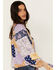 Wrangler Retro Women's Bandana Patchwork Print Long Sleeve Crop Top, Purple, hi-res