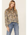 Image #1 - Revel Women's Paisley Print Long Sleeve Woven Chiffon Peasant Top, Black, hi-res