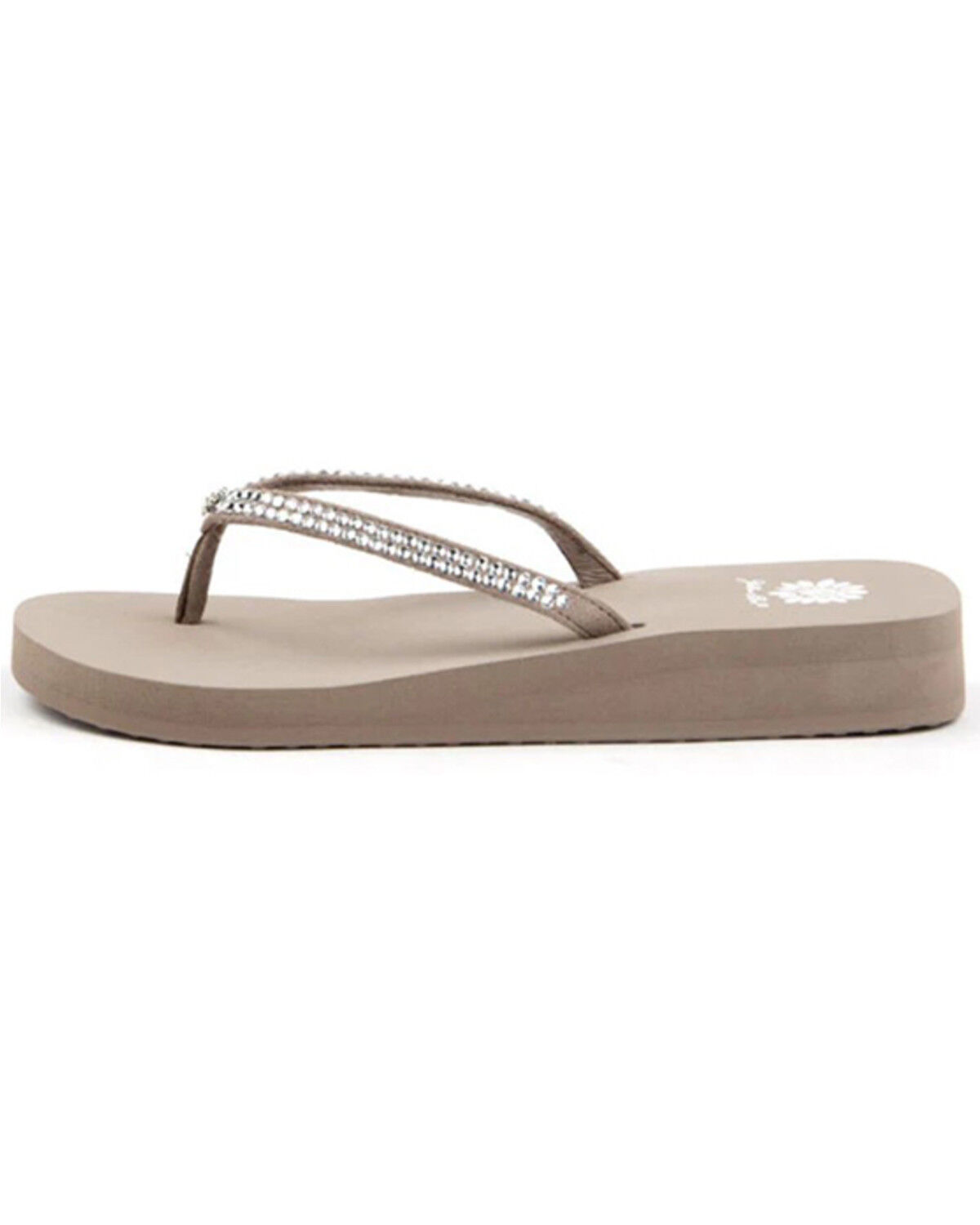 Image #2 - Yellow Box Women's Jello Rhinestone Sandals, Taupe, hi-res
