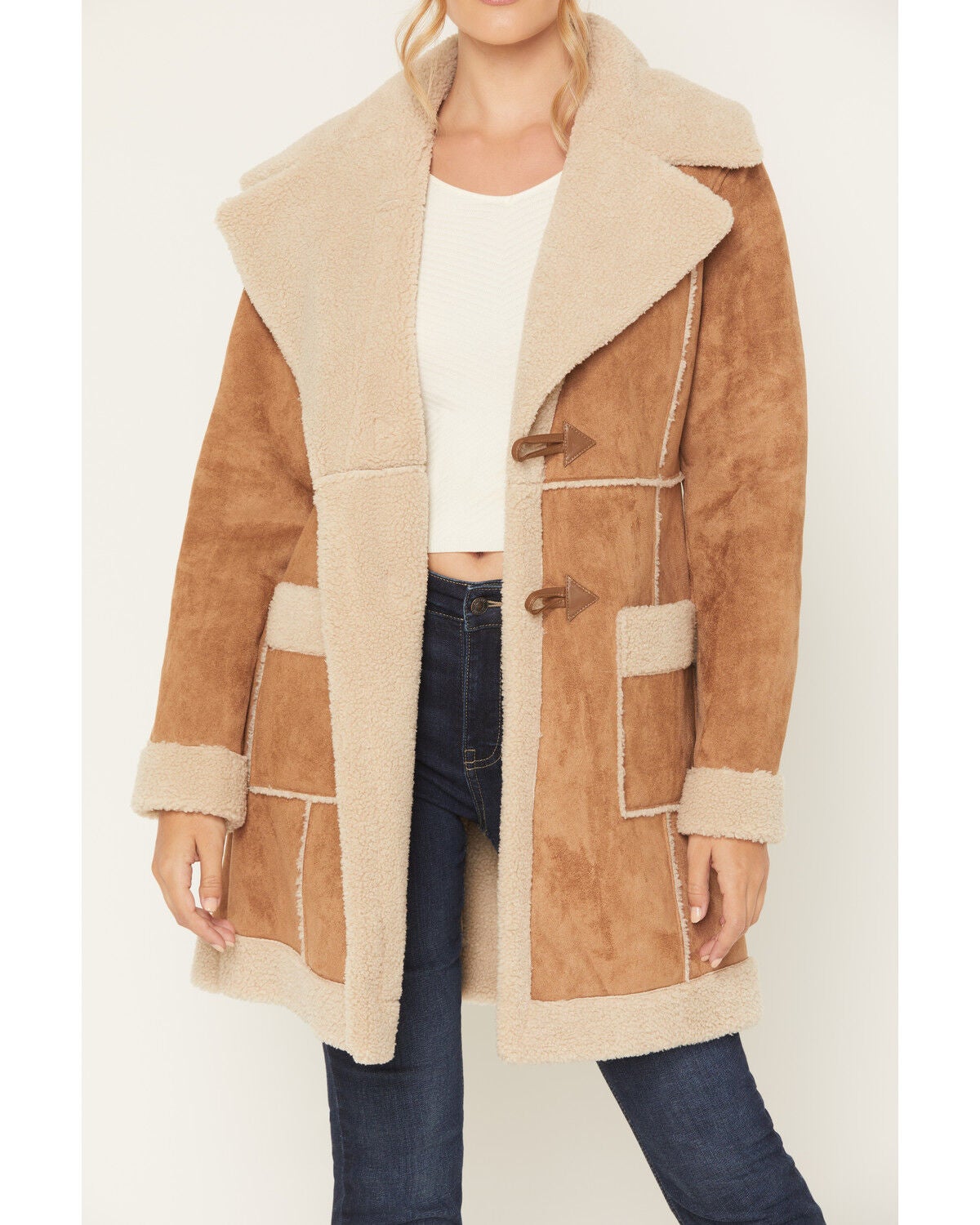 Image #3 - Panhandle Slim Women's Berber Lined Microsuede Coat, , hi-res