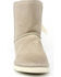 Superlamb Women's Argali Tied Ribbon 7.5" Suede Leather Pull On Casual Boots - Round Toe , Grey, hi-res